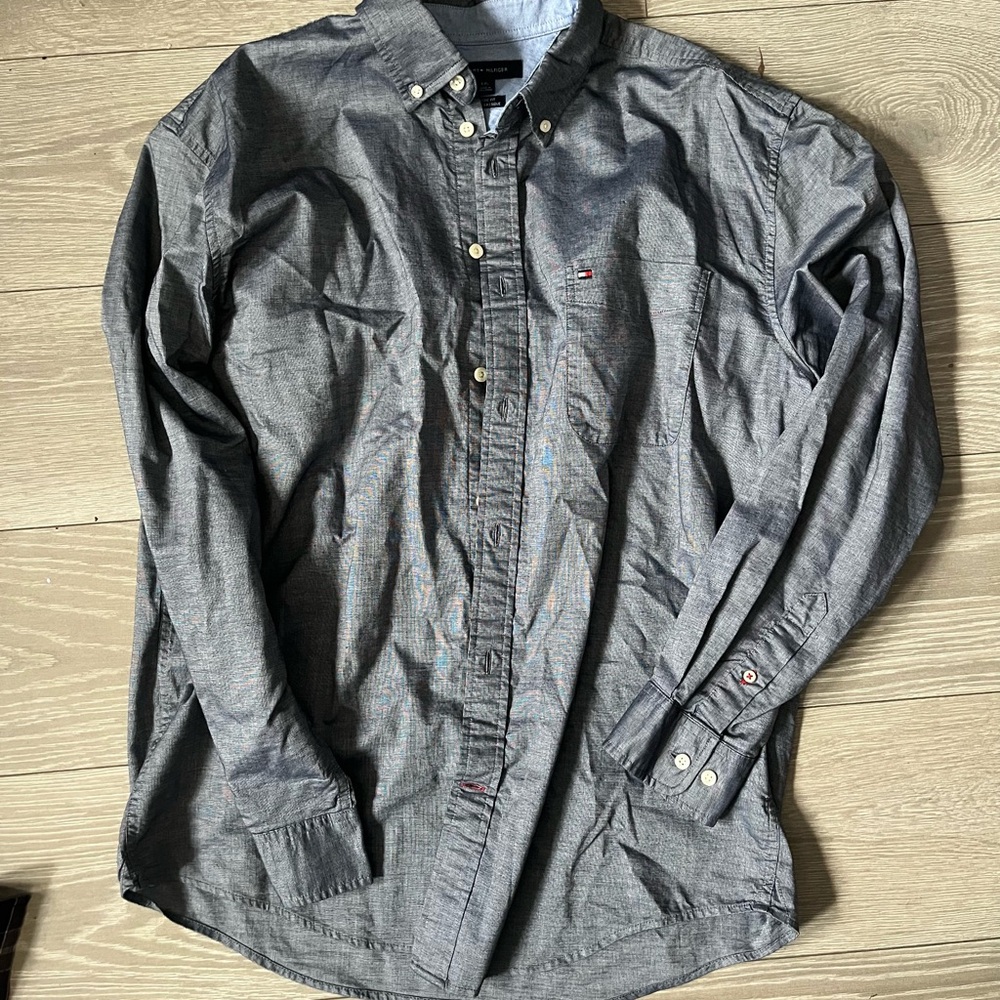 Tommy Hilfiger Men's Charcoal Button-Down Shirt